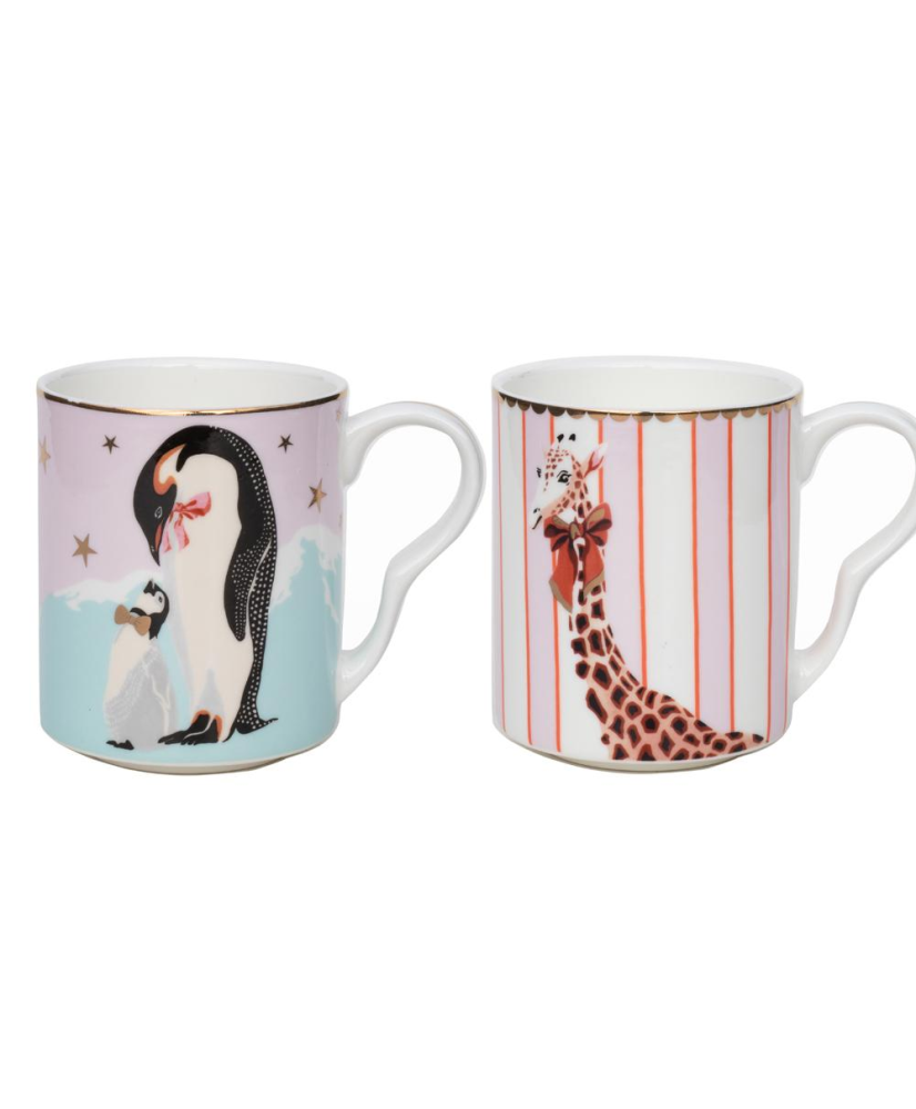 Set 2 mug PINGUINO E GIRAFFA XMAS